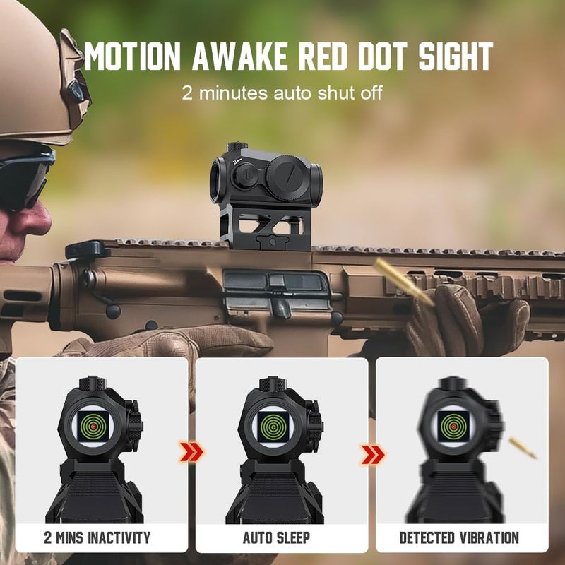 VANTARA 2MOA Red Dot Sight for Rifles - 1x20mm Compact Red dot Optics Durable Clear Vision Aspheric Gun Sight w/Motion Awake Picatinny Mount IPX7 Waterproof & Fog-Resistant, 50,000H Battery Life - Image 4